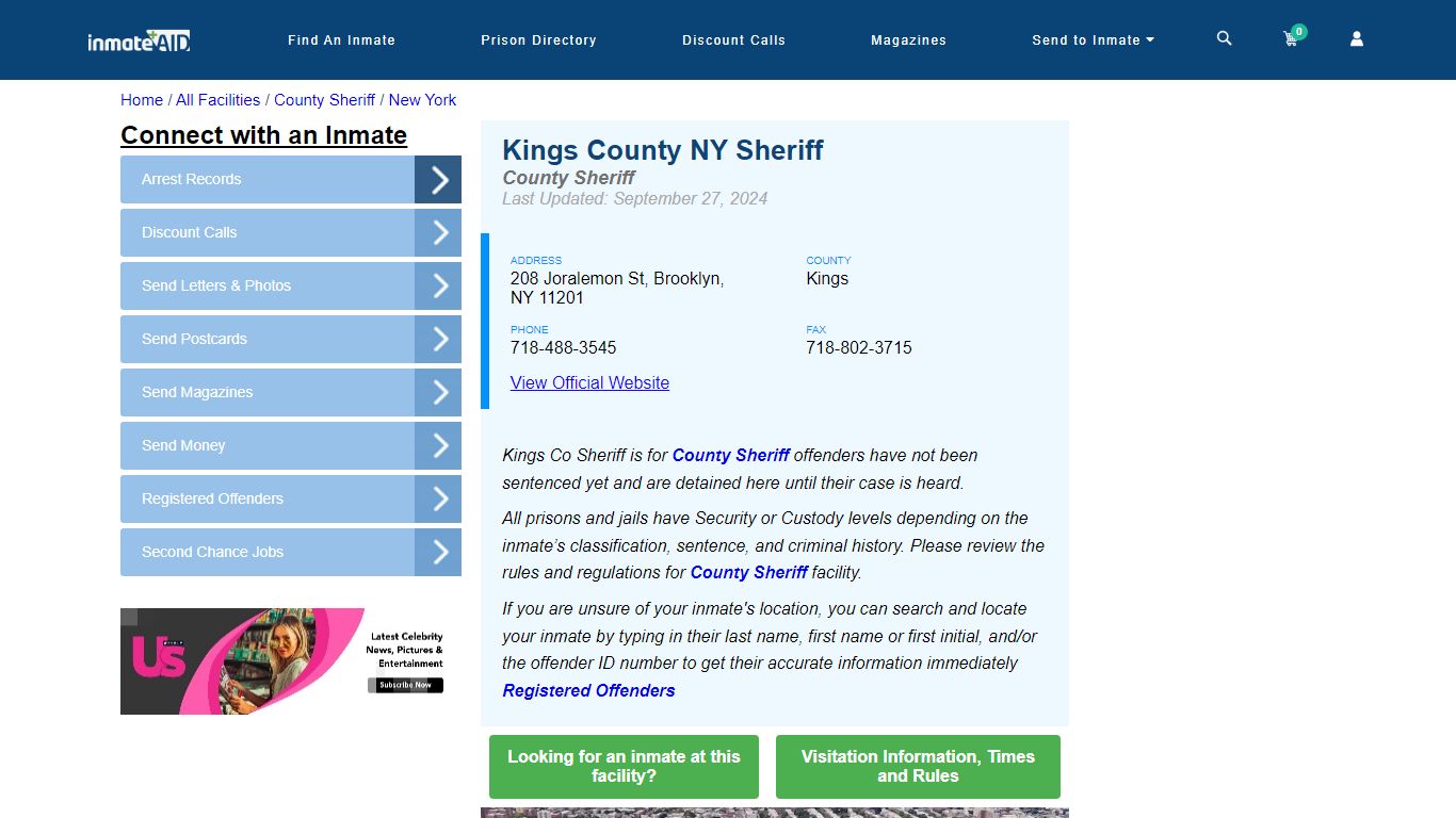 Kings County NY Sheriff & Arrest Search - InmateAid