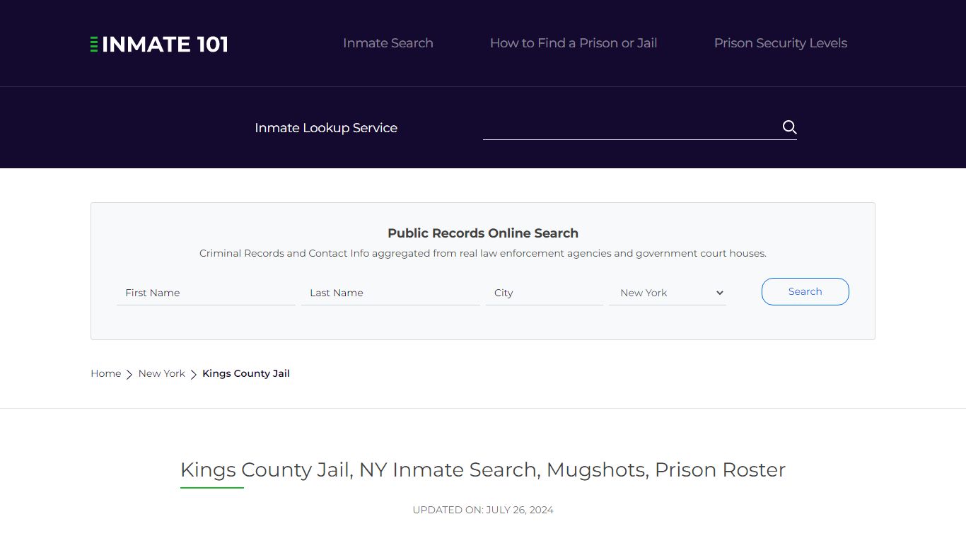 Kings County Jail, NY Inmate Search, Mugshots, Prison Roster